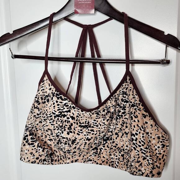 Lane Bryant Cacique Strappy Racerback Leopard Animal Print Bralette Plus 18 20 - Picture 1 of 5